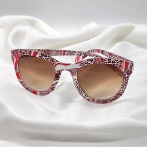 Betsey Johnson Pink & White Leopard Cat Eye Sunglasses